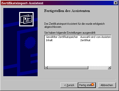 fertig stellen wählen